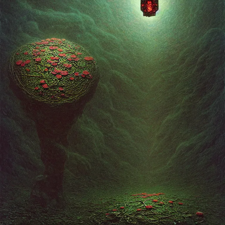 Image similar to amulet of clover, lovecraft, concept art by beksinski and jean delville, dramatic lighting, ultra hd, hdr, 8 k