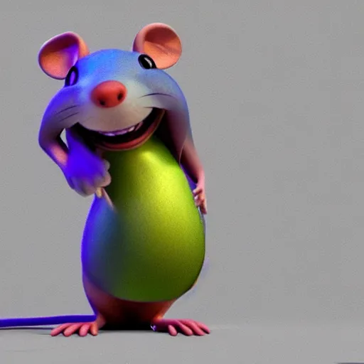 Image similar to a happy rat, pixar, 3 d render, disney, beautiful,