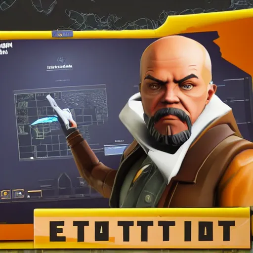 Image similar to lenin as fortnite character, gameplay screenshot