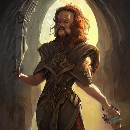 Image similar to sigourney weaver as a d & d dwarven cleric, fantasy art, digital art, character portrait, by wlop