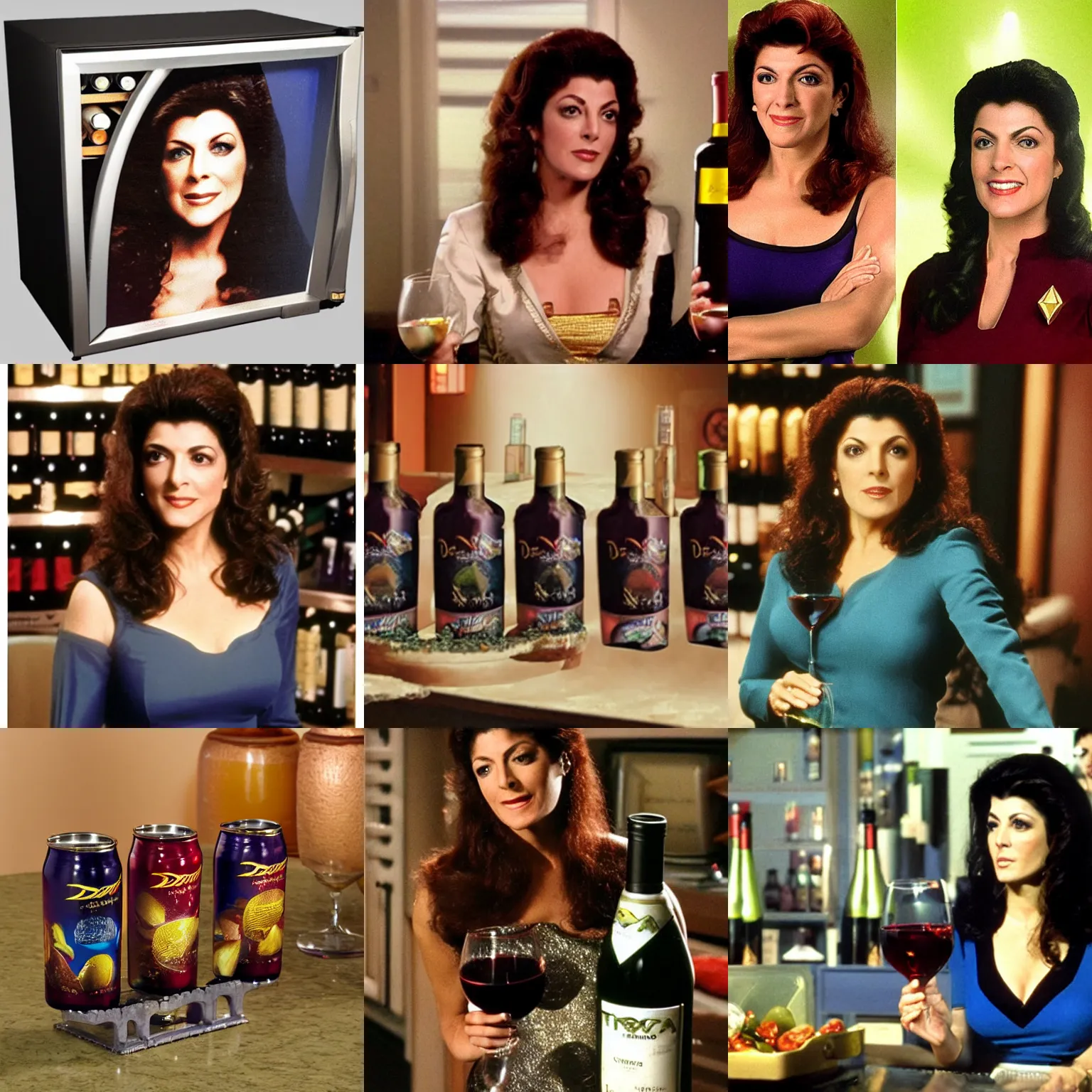 Prompt: deanna troi wine coolers