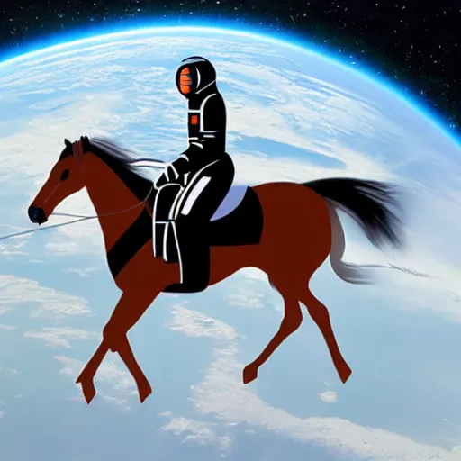 Image similar to astronaut riding a horse in space