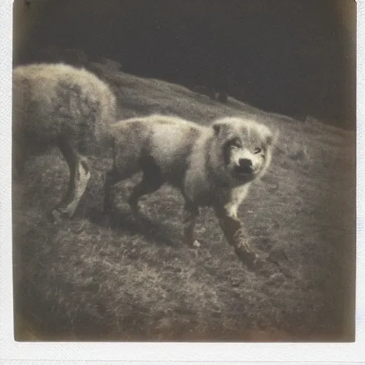 Image similar to polaroid of Fell beasts by Tarkovsky