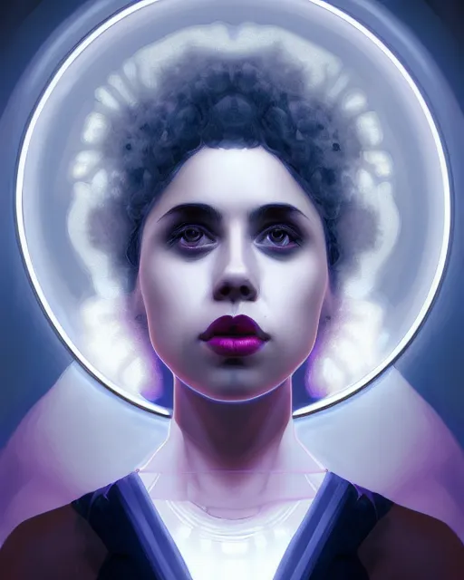 Prompt: symmetry portrait of poly styrene, xray, punk, glowing lights intricate, elegant, highly detailed, digital painting, artstation, concept art, smooth, sharp focus, illustration, art by artgerm and greg rutkowski and fra angelico and alphonse mucha