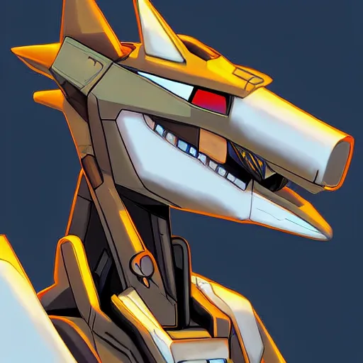 Image similar to female jetplane mecha dragon bust shot, anthro digital art, furry art, mecha art, furaffinity aeromorph, deviantart, ekasportal