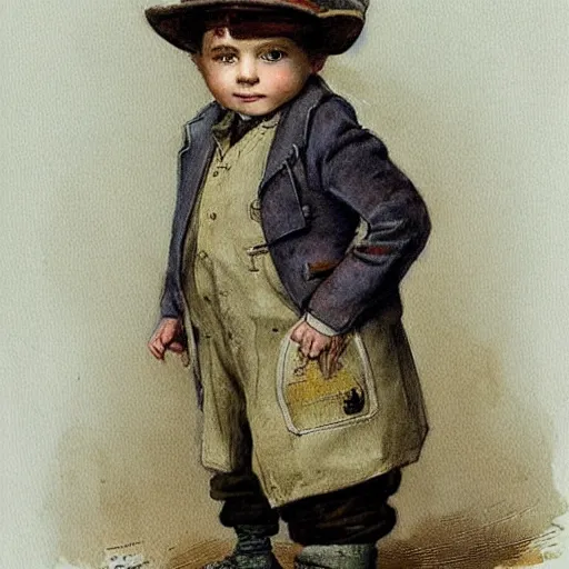 Image similar to (((((portrait of boy dressed as retro sciencepunk explorer costume . muted colors.))))) by Jean-Baptiste Monge !!!!!!!!!!!!!!!!!!!!!!!!!!!