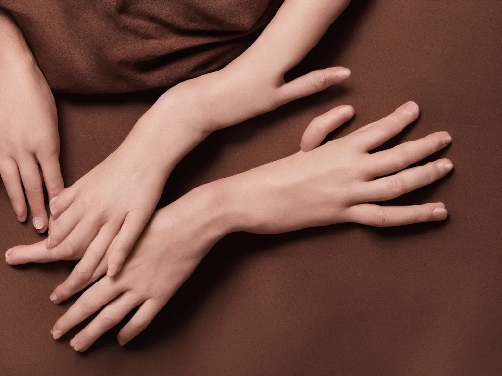 Image similar to studio catalog photography of a finely detailed woman's natural hand