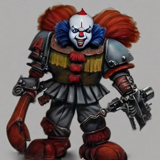 Prompt: warhammer 4 0 k pennywise, photorealistic