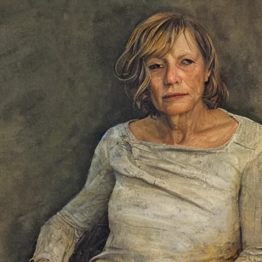 Prompt: high quality, high detail, realistic portrait of susan taslimi, painted by andrew wyeth, dramatic lighting, cinematic composition