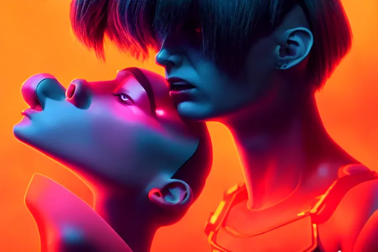 Image similar to vfx film, love death and robots, flat color profile low - key lighting award winning photography arri alexa cinematography, hyper real photorealistic cinematic, atmospheric cool colorgrade