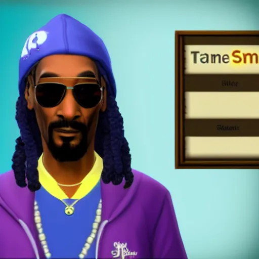 Image similar to snoop dogg as a sims 4 character