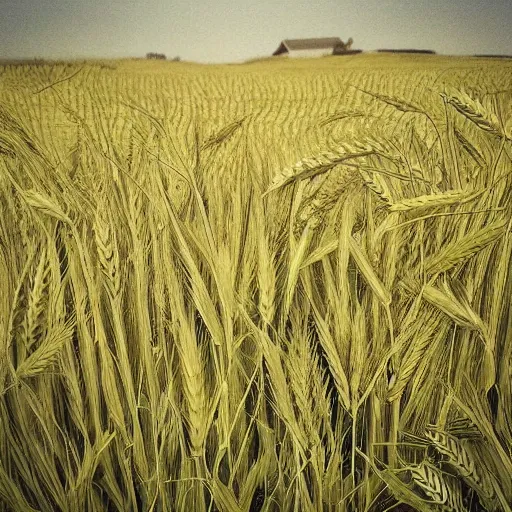 Prompt: “ lush fields of wheat, night, picturesque, dreamy, ethereal, atmospheric, hand drawn, highly detailed, intricate ”