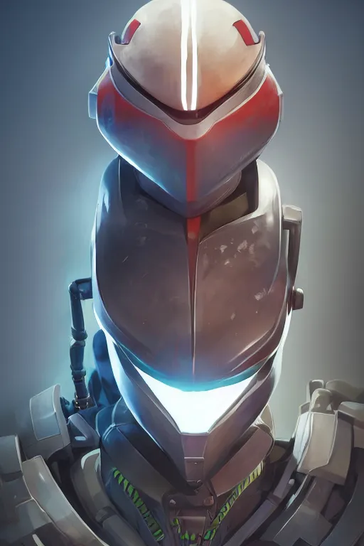 Image similar to epic mask helmet robot ninja portrait stylized as fornite style game design fanart by concept artist gervasio canda, behance hd by jesper ejsing, by rhads, makoto shinkai and lois van baarle, ilya kuvshinov, rossdraws global illumination radiating a glowing aura global illumination ray tracing hdr render in unreal engine 5