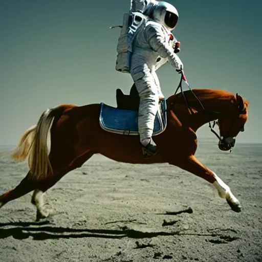 Prompt: photo of astronaut riding a horse, cinestill 800t 35mm full-HD