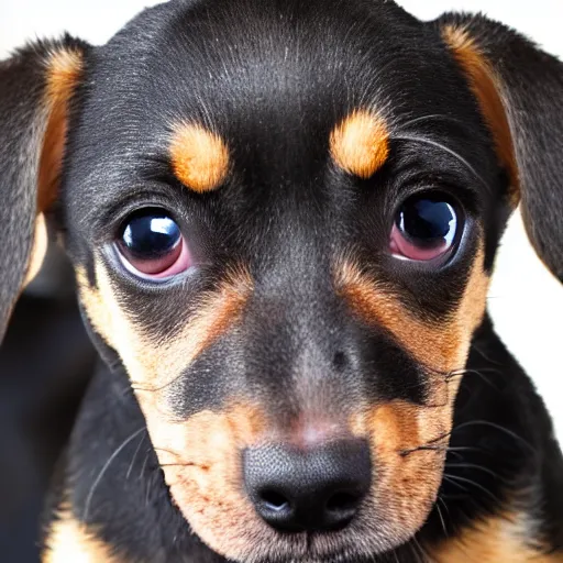 Image similar to closeup portrait photograph of chiweenie puppy, 4 k