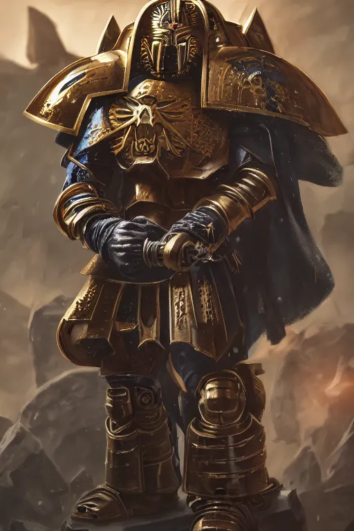 Image similar to armor portrait heros warhammer 4 0 k horus heresy fanart - the primarchs emperor by johannes helgeson animated with vfx concept artist & illustrator global illumination ray tracing hdr fanart arstation zbrush central hardmesh 8 k octane renderer comics stylized