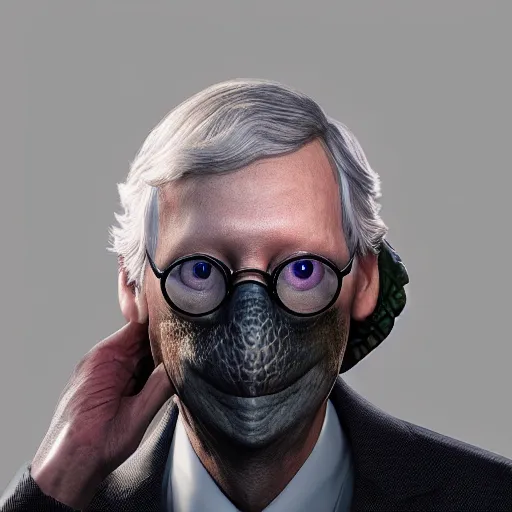 Prompt: mitch mcconnell sticking his head out of a turtle shell, octane render, unreal 5 engine