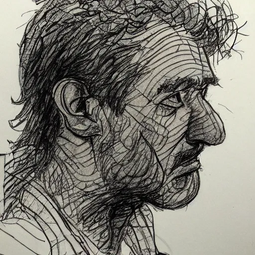 Image similar to a realistic yet scraggly portrait sketch of the side profile of a stern and sophisticated yanderedev, trending on artstation, intricate details, in the style of frank auerbach, in the style of sergio aragones, in the style of martin ansin, in the style of david aja, in the style of mattias adolfsson