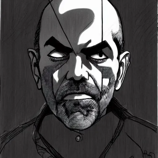 Image similar to Ben Bernanke looking sinister, by Tsutomu Nihei, highly detailed