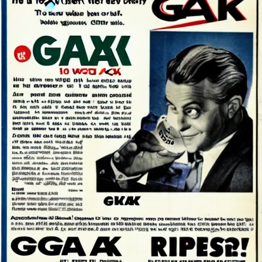 Image similar to advertisement for GAK, GAK advert