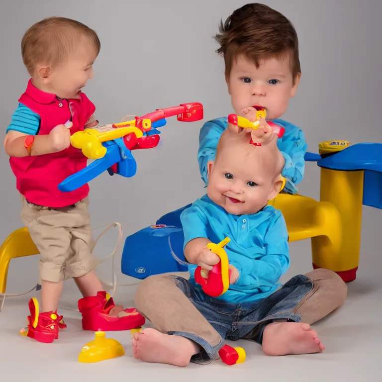 Prompt: fisher price cattle prod, product photo, studio lighting
