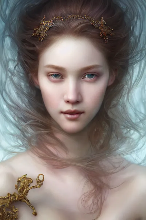 Prompt: a masterpiece ultrarealistic ultradetailed portrait of a very beautiful nympheeeeeeeeeeeeeeeee, baroque renaissance. medium shot, intricate, elegant, by stanley artgerm lau, wlop, rossdraws, james jean, andrei riabovitchev, marc simonetti, light by julie bell, porcelain skin. global illumination. vfx