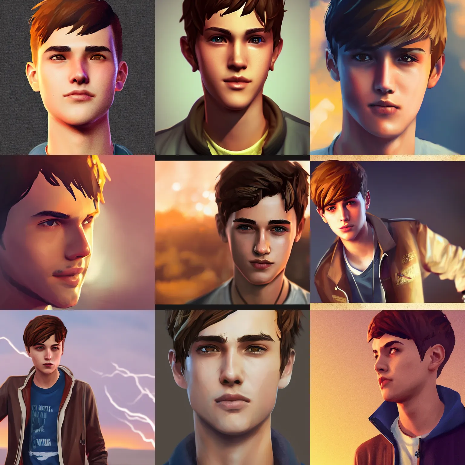 Prompt: handsome boy life is strange highly detailed, smile, smooth, sharp focus, artstation, concept art, golden hour, soft lightning