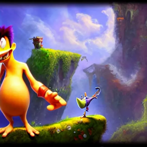 Image similar to protrait of Michel Ancel in Rayman