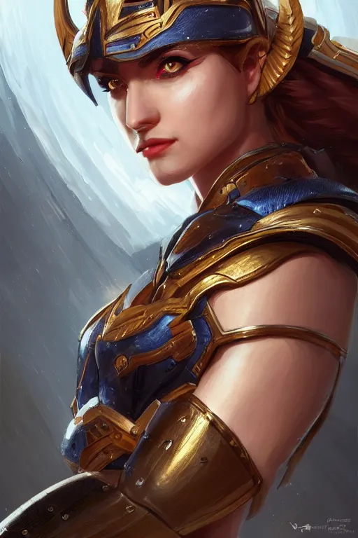 Image similar to amazon valkyrie athena, d & d, fantasy, portrait, highly detailed, headshot, digital painting, trending on artstation, concept art, sharp focus, illustration, art by artgerm and greg rutkowski and magali villeneuve