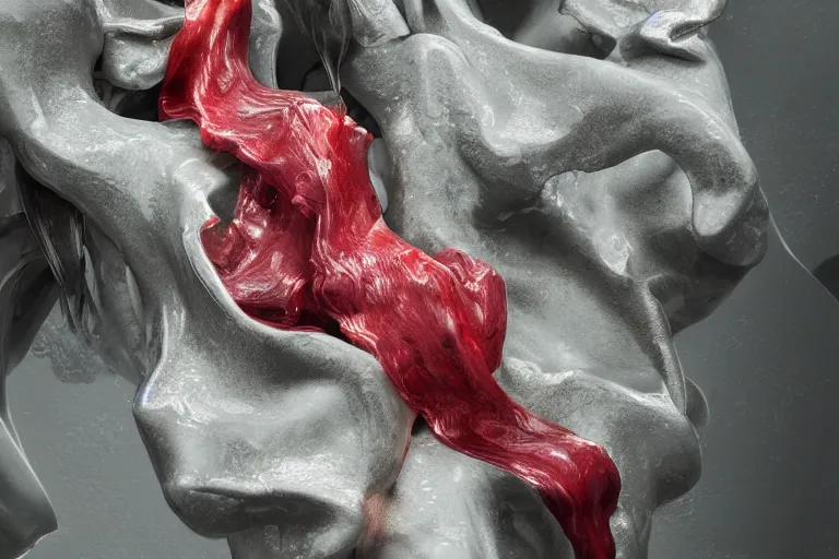 Image similar to Painful pleasures by Lynda Benglis, octane render, transparent, 4k, 8k