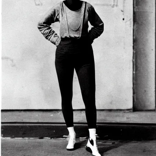 Image similar to female streetwear blogger, in the 1920s, full body portrait shot