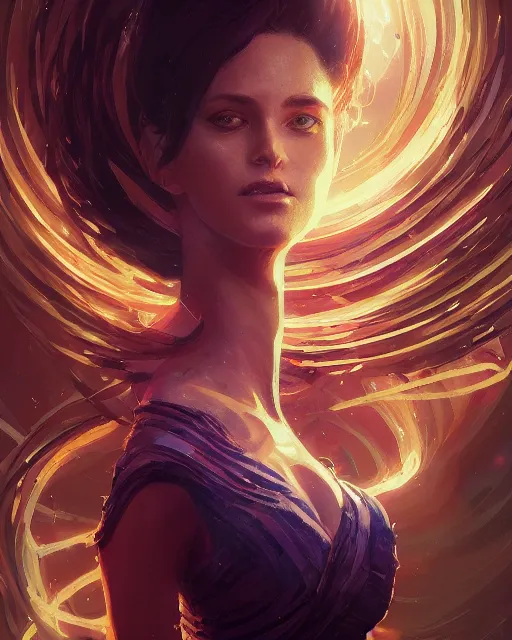 Image similar to illustration of a woman entranced bewitched mesmerized hypnotized, spirals in eyes, artgerm and wlop and greg rutkowski, digital art, highly detailed, dynamic lighting, cinematic composition, concept art, sharp focus, colorful, photorealistic, 8 k