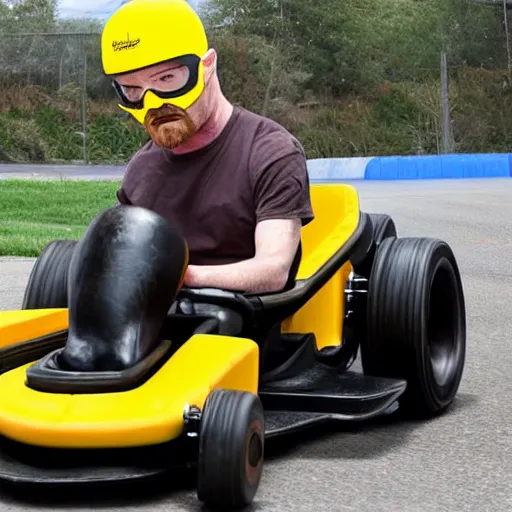Prompt: Walter White go-karting with jessie pinkman