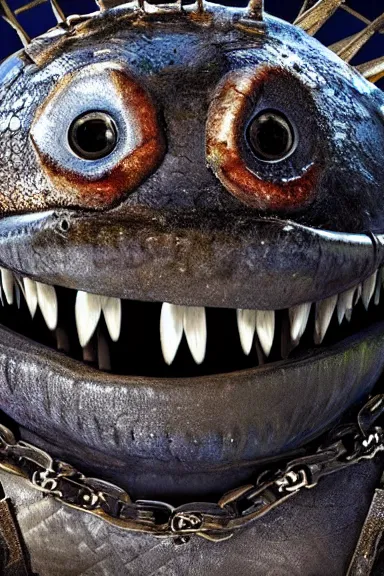 Image similar to very very intricate photorealistic photo of a chain chomp in an episode of game of thrones, photo is in focus with detailed atmospheric lighting, award - winning details