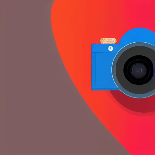 Image similar to app icon of a camera lens, mate colors, material design, minimalist