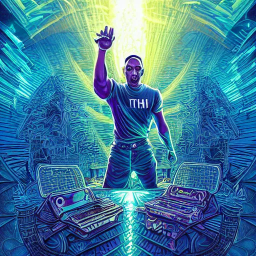 Image similar to the second coming of will smith, by dan mumford and ross tran, cosmic, terrifying, demon rays, intricate detail, cinematic, 8 k, cel shaded, unreal engine, featured on artstation, pixiv