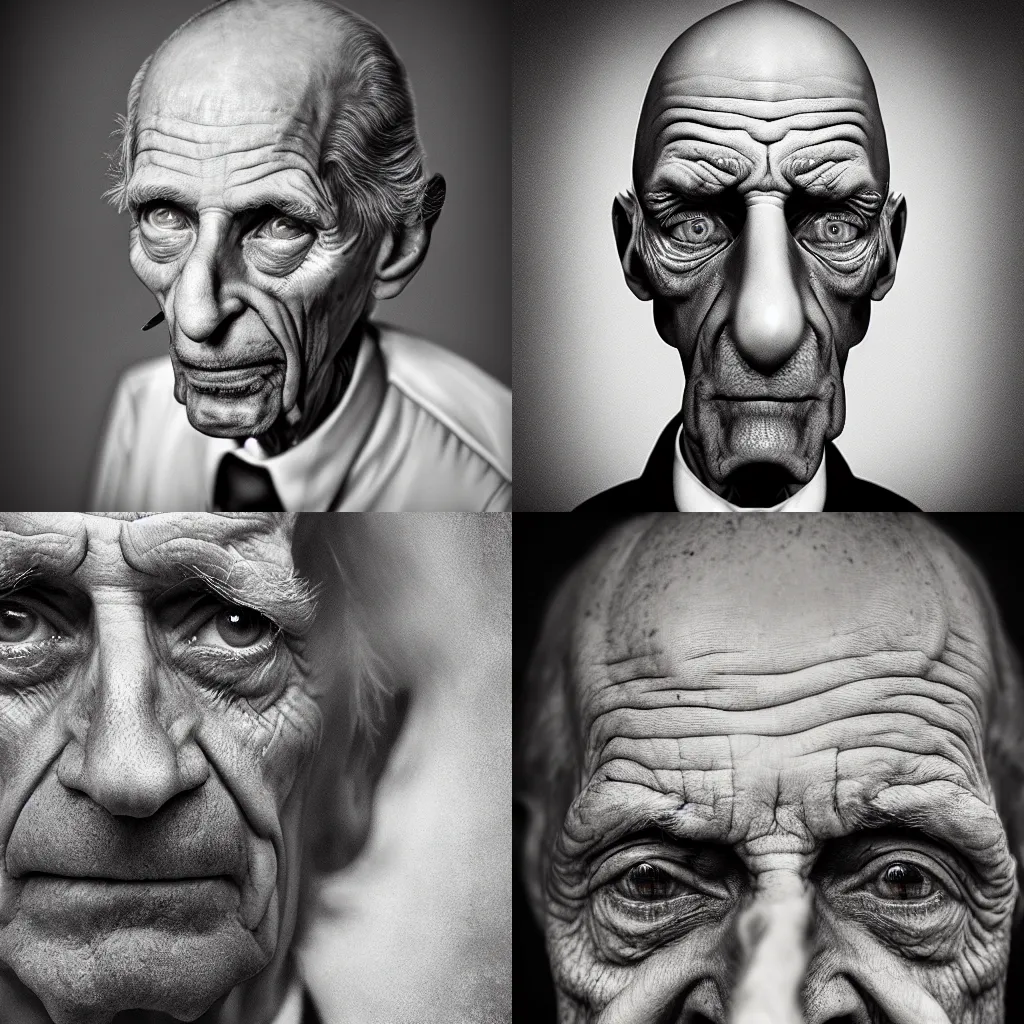 Prompt: portrait of Mr. Burns in the style of Lee Jeffries, award-winning, detailed, 82 mm sigma art, close up