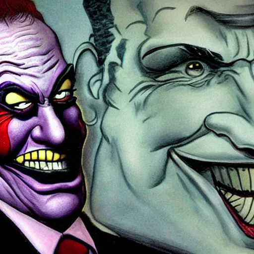 Image similar to portrait of Benjamin Netanyahu as the Joker by Jim Lee