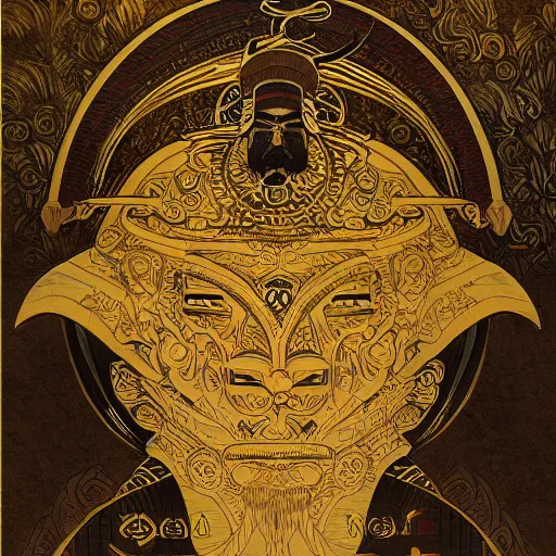 Image similar to yurunu, he rules over wisdom and knowledge. his symbol is a scroll. highly detailed and intricate 8 k concept fantasy art illustration