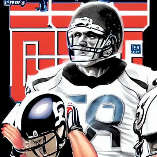 Prompt: The first issue of the new Coach Belichick comic book with art by Alex Ross