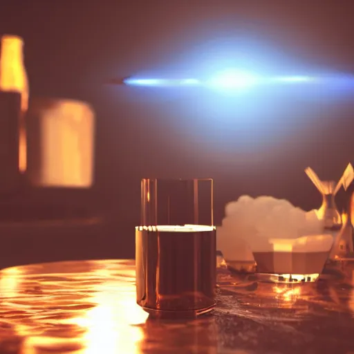 Image similar to Bill Cosby as a mixologist, cinematic lighting, dramatic, octane render, long lens, shallow depth of field, bokeh, anamorphic lens flare, 8k, hyper detailed, 35mm film grain