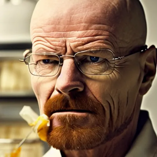 Prompt: walter white from breaking bad eating a cheeseburger