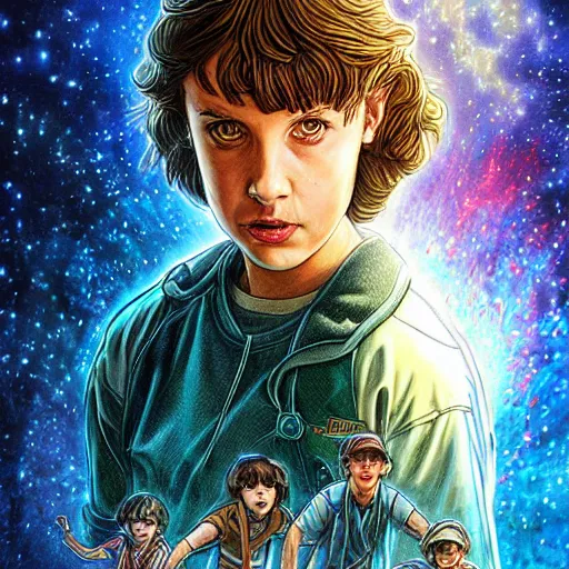 Image similar to !dream a side character of Eleven from Stranger things by ((((((Ralph Horsley)))))), insane detailed!!!!!, Fantasy