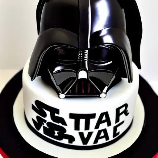 Image similar to A Darth Vader themed cake, realistic, ultra high detail, 8k.