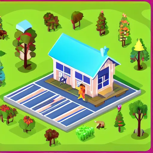 Image similar to cute isometric country