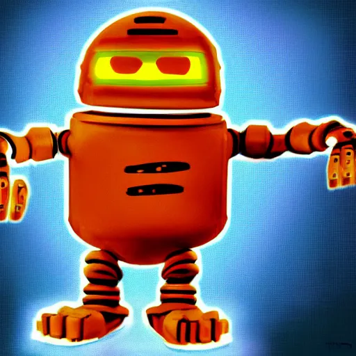 Prompt: a robot garfield