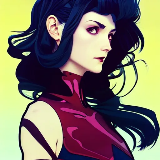 Image similar to a beautiful slim angry superhero winona ryder fighting crime, art by ilya kuvshinov and lois van baarle and alphonse mucha and ross tran and range murata and artgerm and andy warhol, digital art, highly detailed, profile picture, intricate, sharp focus, trending on artstation hq, deviantart, pinterest, unreal engine 5, 4 k uhd image