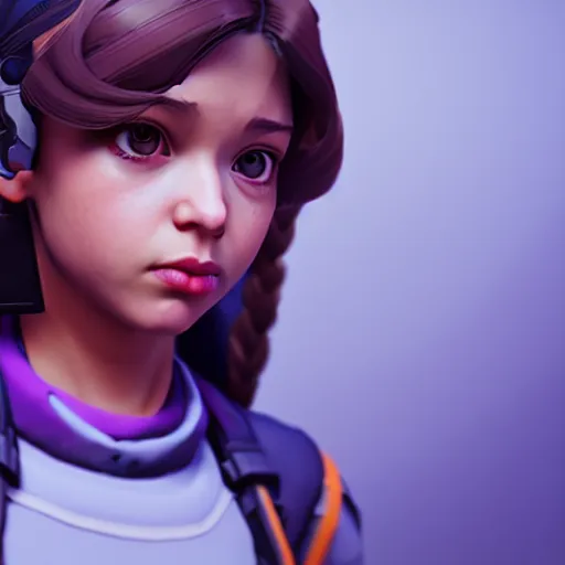 Prompt: a young girl with the appearance of ana from overwatch, design, octane render, 4 k, ingame shot