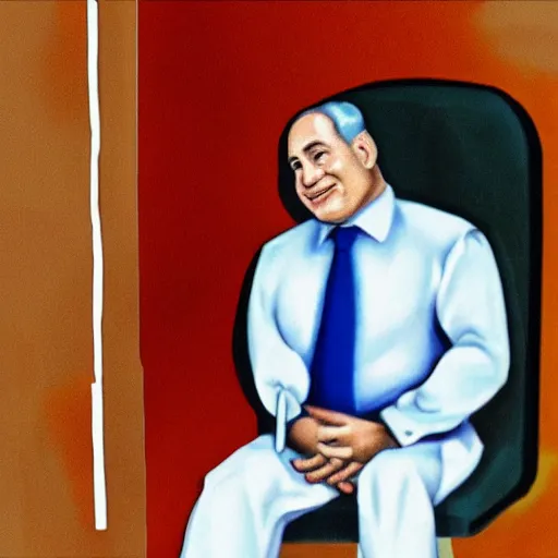 Image similar to benjamin netanyahu sitting in a toilet, photorealistic, studio