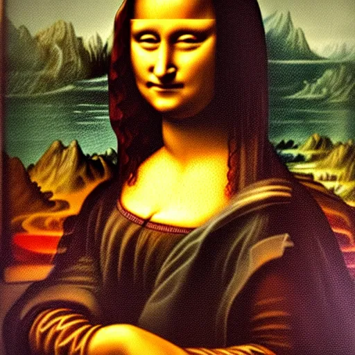 Image similar to beautiful painting of a dark skinned Mona Lisa